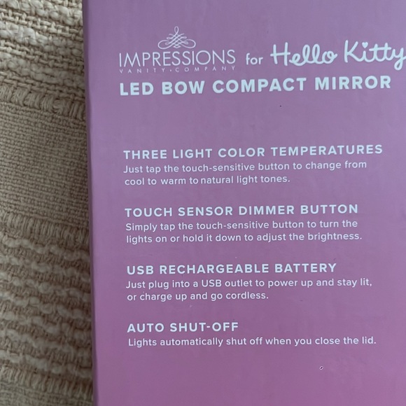 Large Hello Kitty® Bow LED Compact Mirror - Picture 2 of 11